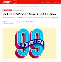 AARP 99 ways to save 2024 cover